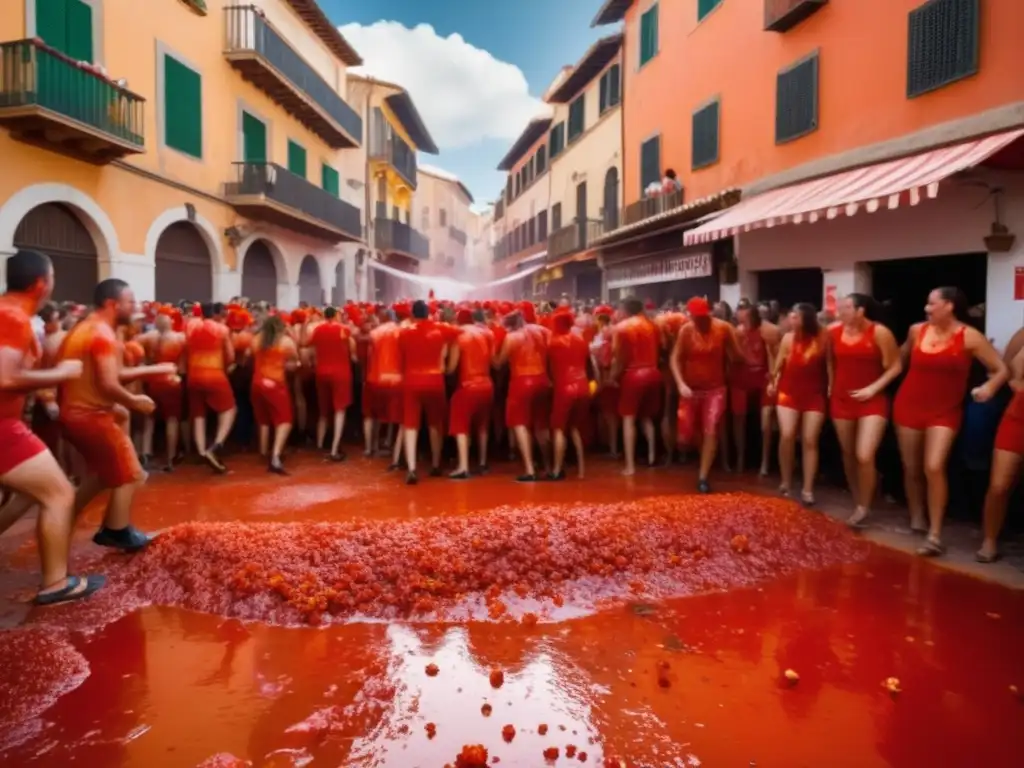 Festival de la Tomatina en Buñol, España: festividad tradicional llena de color y energía