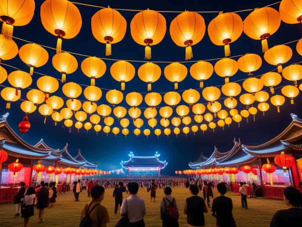 Fotografía de festivales nocturnos en el Festival de las Linternas en Taiwan