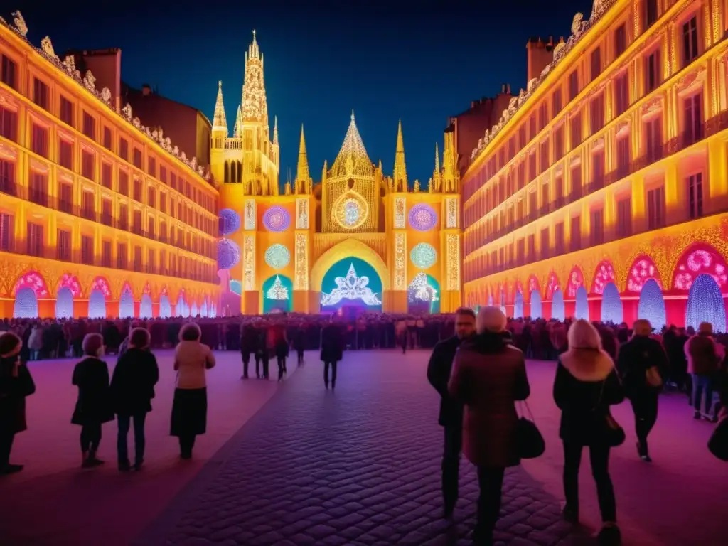 Fotografía Infrarroja en Festivales: Escena surrealista del Festival de las Luces en Lyon, Francia