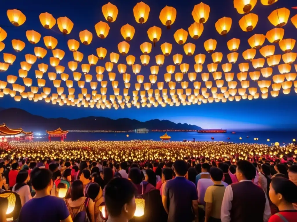 Festival de las Linternas en Taiwán - Maravillosa imagen que captura la esencia de festivales tradicionales comunitarios en todo el mundo