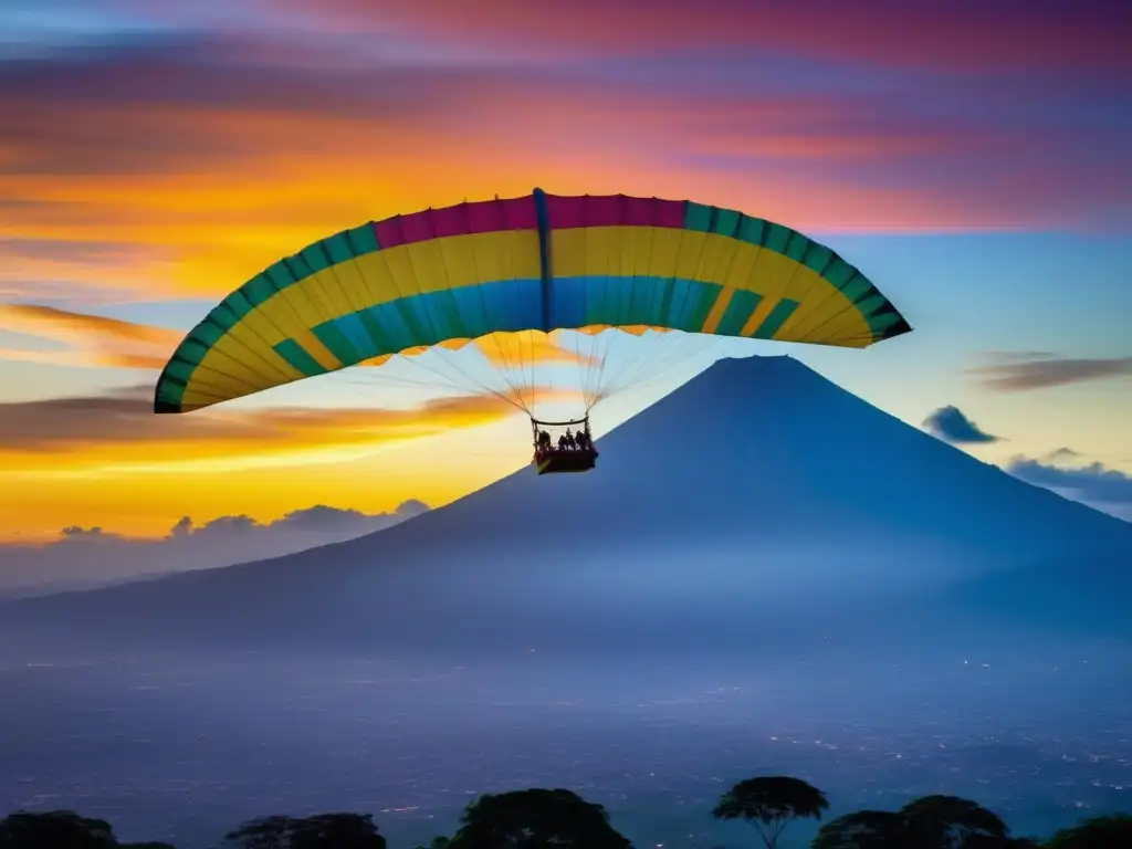 Festival Barriletes Gigantes Guatemala: Kites dance in the sky at twilight, showcasing the vibrant cultural heritage of Guatemala