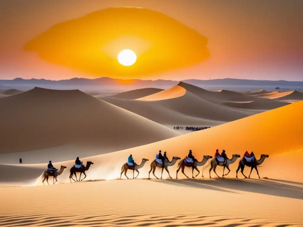 Festival de los Dromedarios en el desierto de Túnez: escena impresionante de dromedarios adornados y paisaje dorado