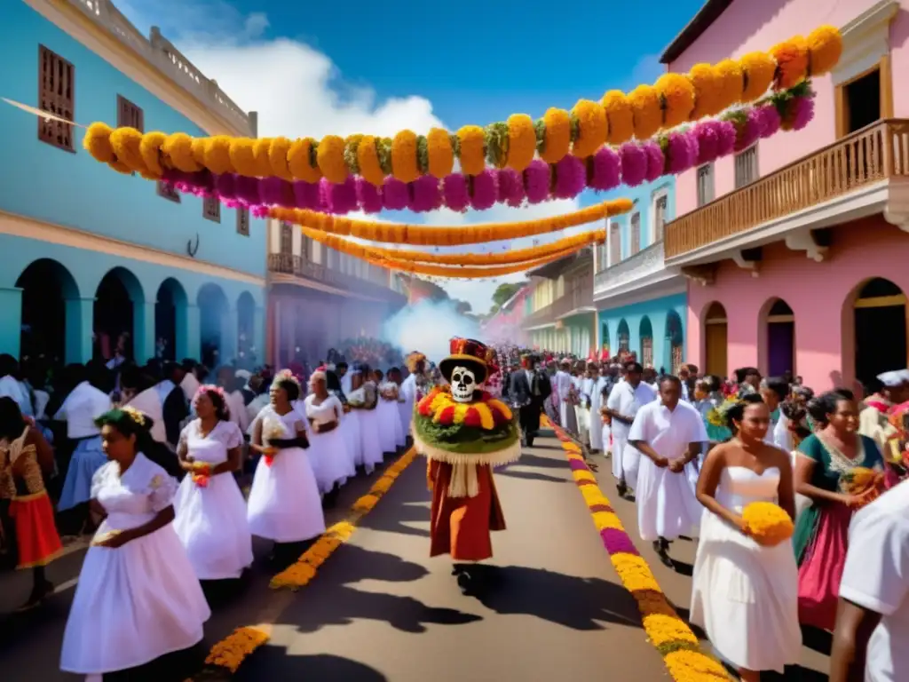 Festival de los Muertos en Madagascar: Colorida procesión con altar ancestral, decoraciones y conexión a la cultura africana