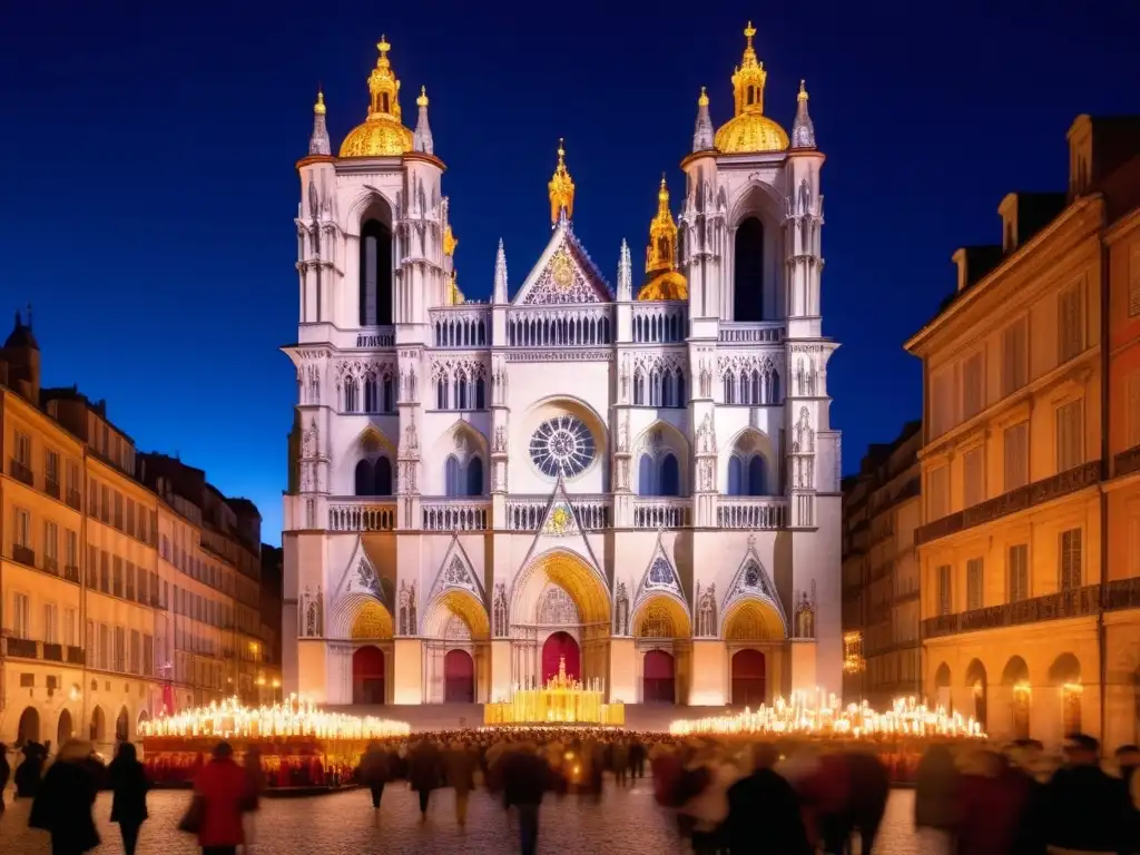 Festival de Luces en Lyon, homenaje a la Virgen María