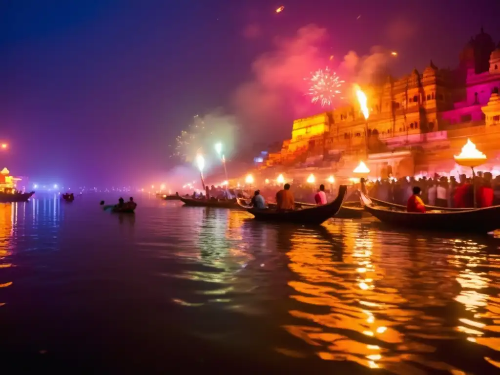 Fotografía festivales religiosos tradicionales en Varanasi, India: captura fascinante del Festival de las Luces