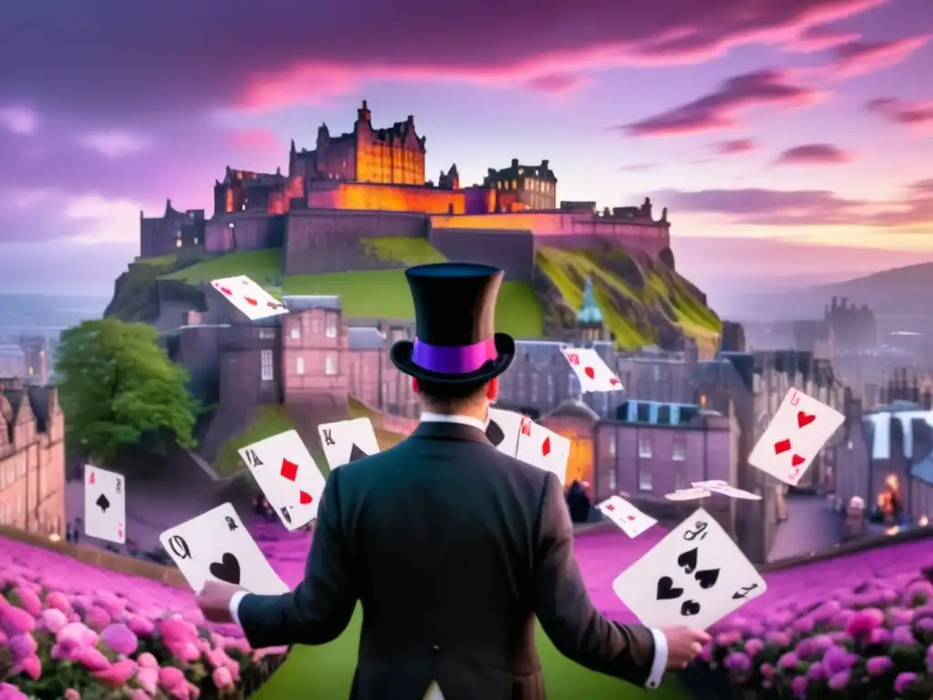 Festival de magia tradicional en Edimburgo: mago deslumbra con trucos, fuegos artificiales y asombro