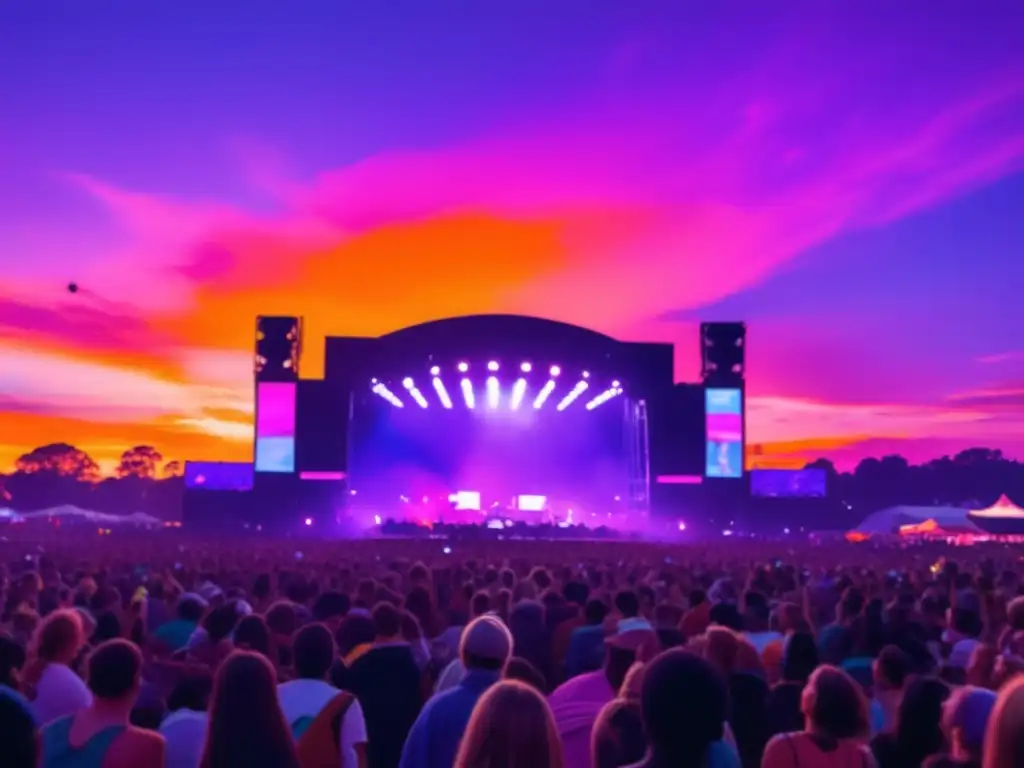 Atardecer en festival de música 2000s: Transformación música festivales décadas