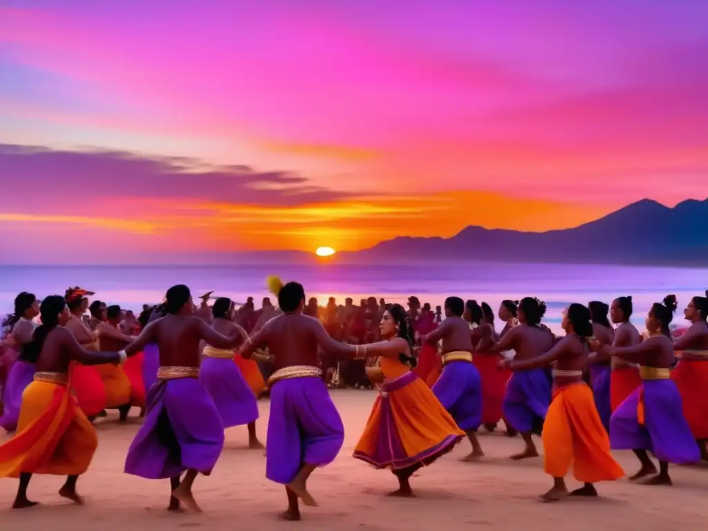 Festivales tradicionales de Oceanía: una imagen impresionante que muestra la belleza vibrante y etérea de un festival tradicional en Oceanía