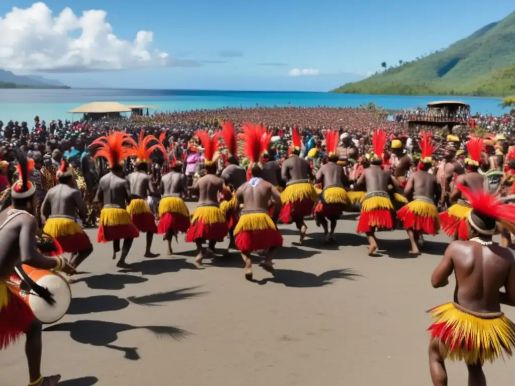 Festival de los Espíritus en Papúa Nueva Guinea: una escena vibrante y bulliciosa que captura la esencia del evento cultural