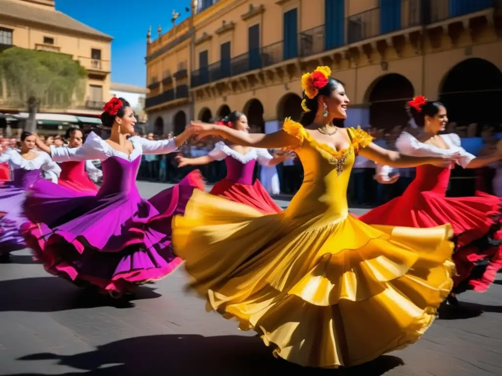 Festival Primavera Sevilla: Danzas flamencas, arquitectura, flores y alegría en esta vibrante imagen