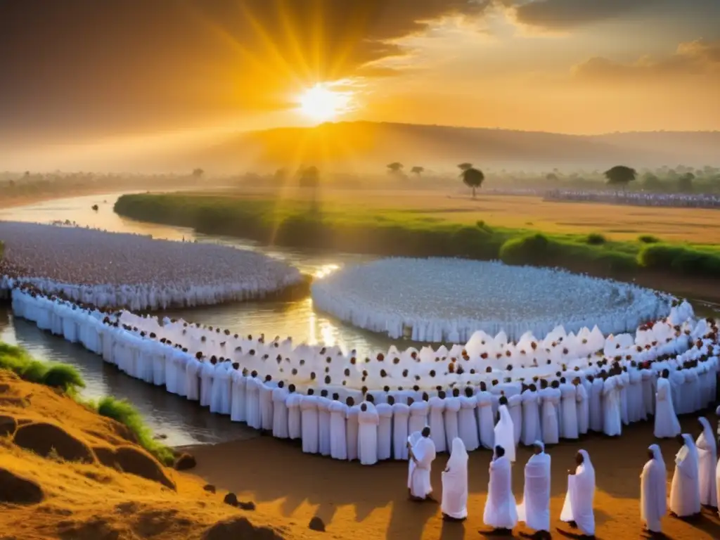 Celebración religiosa bautismo Jesús en África, Festival de Timkat