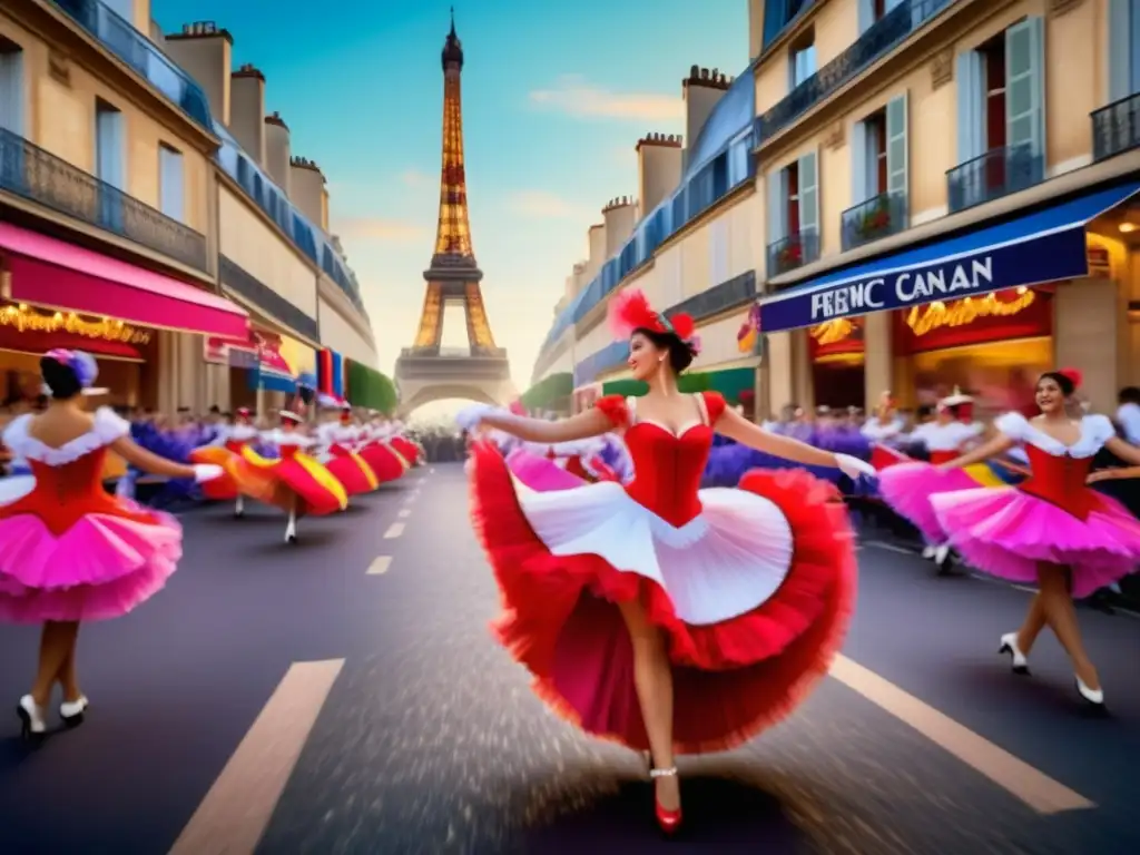 Festival de CanCan Francés: Una imagen etérea y fotorealista captura la esencia de un vibrante festival de CanCan en Francia