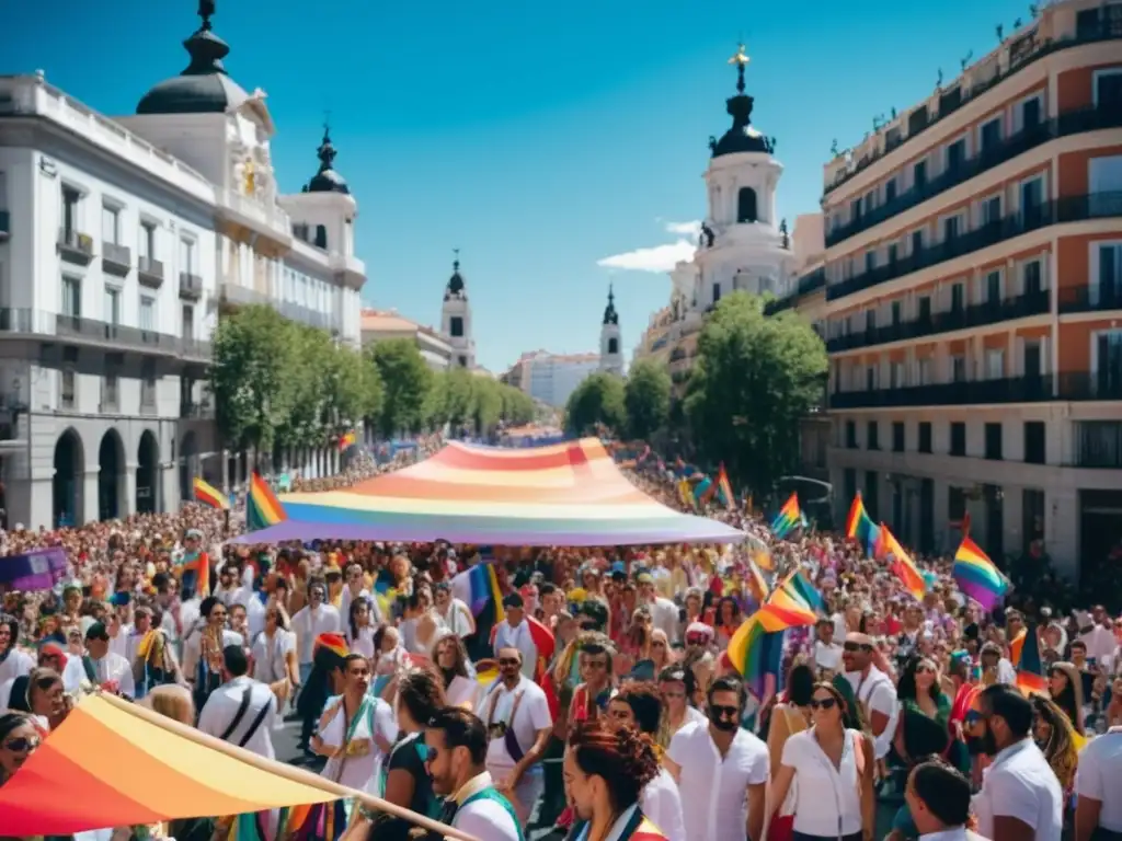 Desfile Orgullo Madrid: Indumentaria tradicional en festivales LGBT+