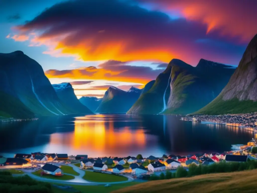 Festival Sol de Medianoche Noruega: Paisaje mágico con iglesia noruega, fiestas tradicionales y sol de medianoche