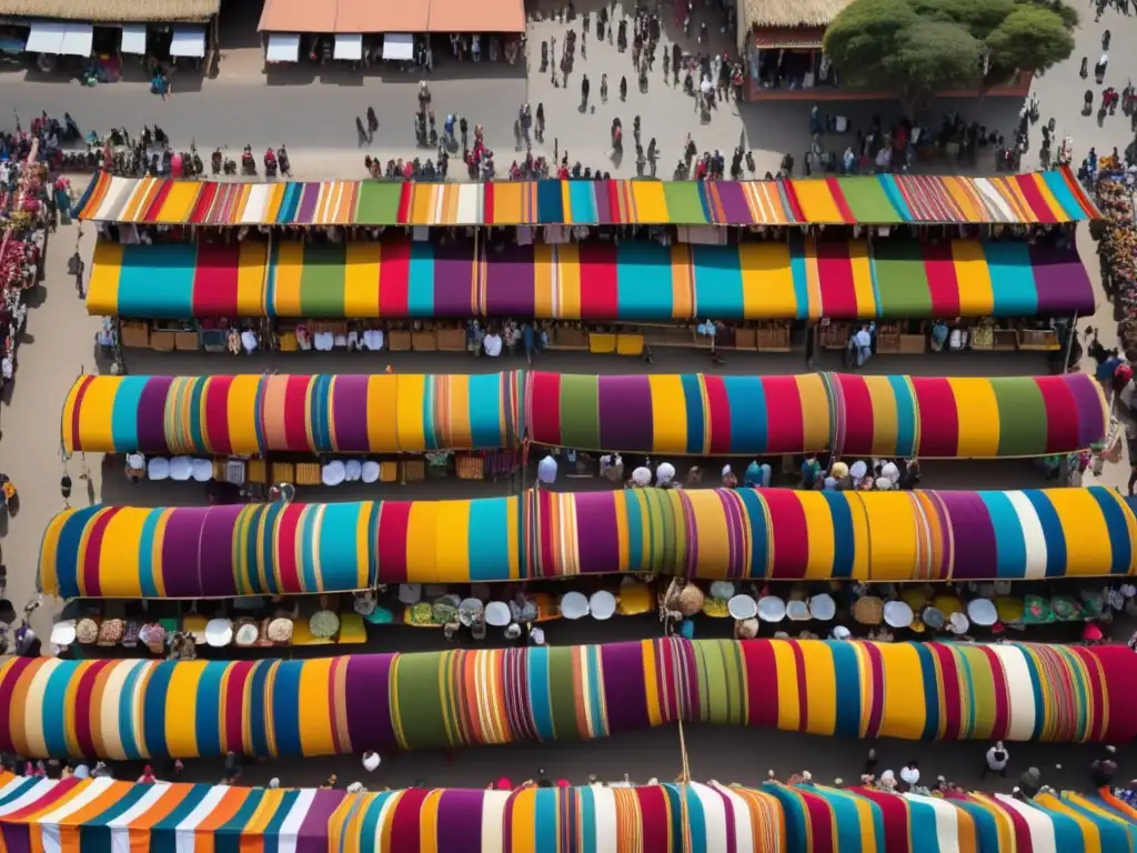 Festival gastronomía peruana tradicional en vibrante escena de colores y aromas, con puestos de comida y decoraciones tradicionales