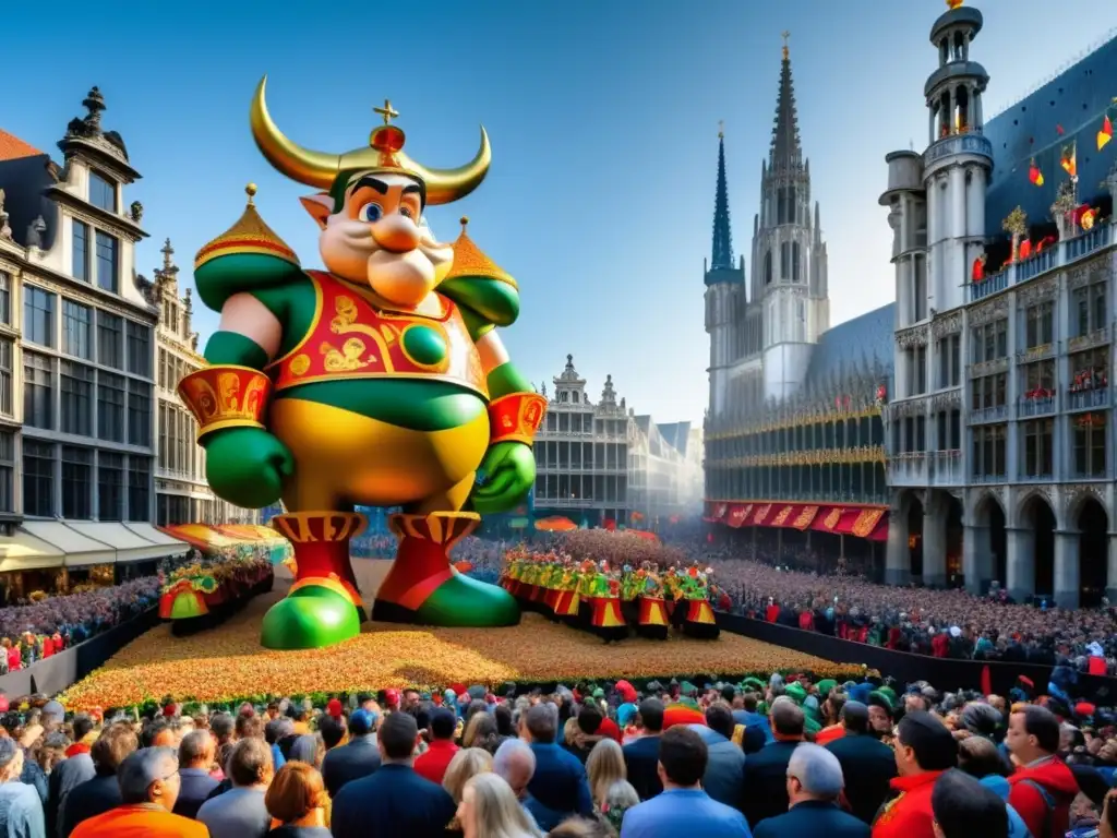 Festival Gigantes Bruselas: desfile colosal de figuras mitológicas y históricas, en vibrante ciudad con arquitectura icónica