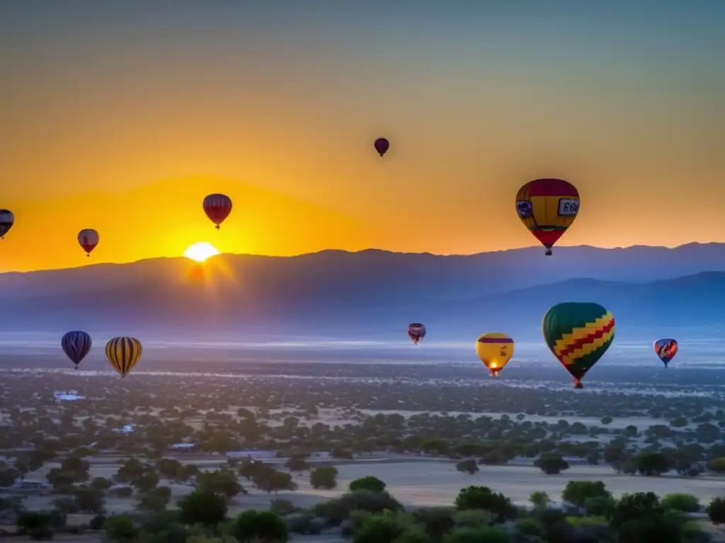 Festival globos Albuquerque Nuevo México: Escena impresionante del Festival de los Globos en Albuquerque, Nuevo México