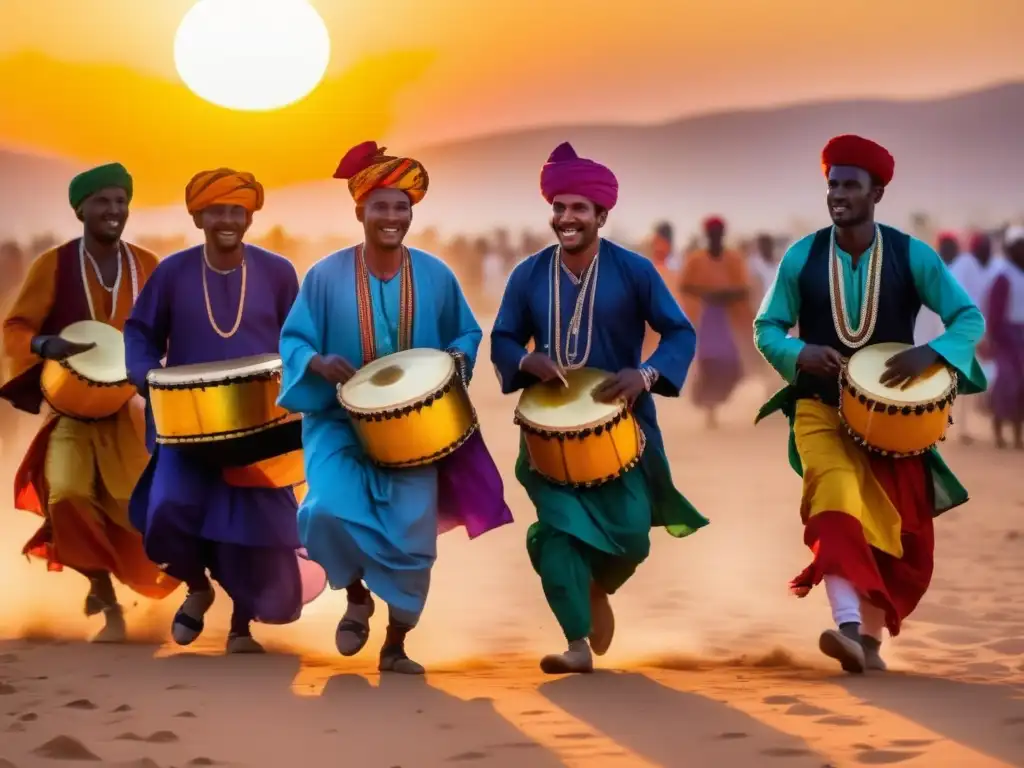 Festivales interculturales tradicionales: Gnaoua en Marruecos, músicos en trajes coloridos tocando instrumentos tradicionales