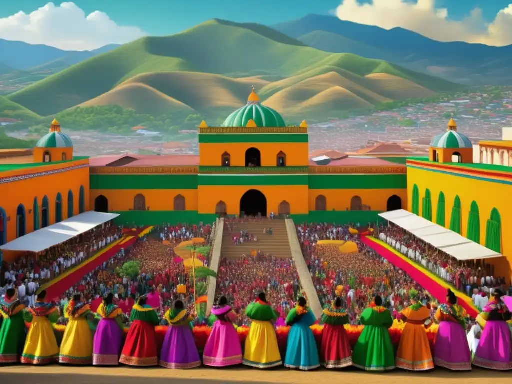 Escena mágica del Festival de la Guelaguetza en Oaxaca, México - Adaptación indumentaria tradicional festivales modernos