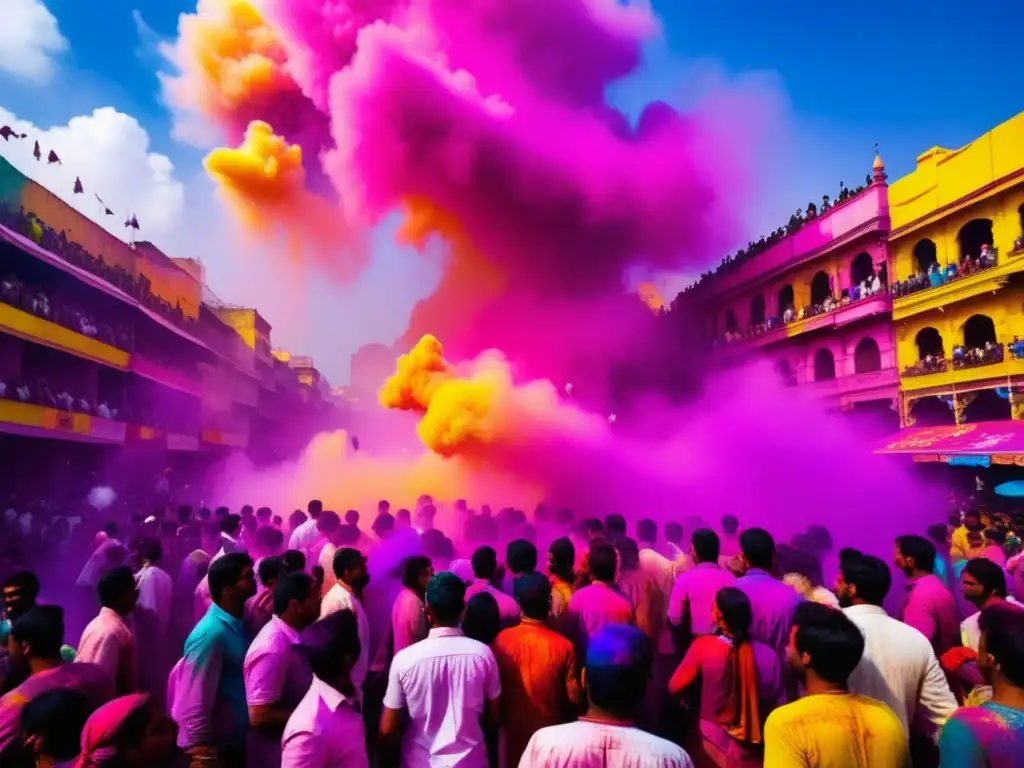 Vista impresionante del Festival Holi en India - Festivales tradicionales alrededor del mundo