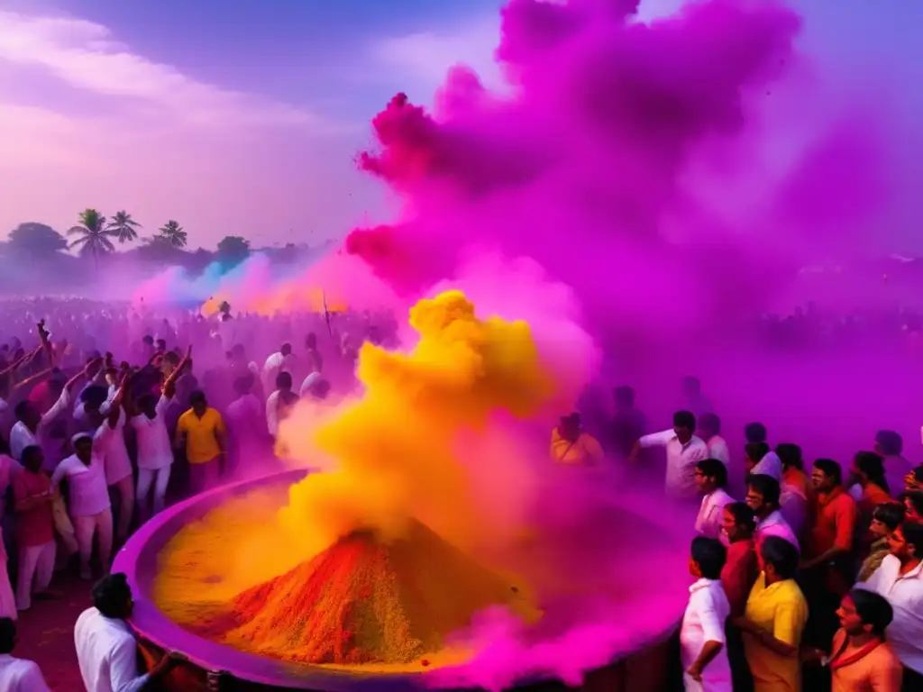 Festivales tradicionales de transición en el mundo: Holi festival en India, una escena vibrante y cautivadora llena de color, alegría y tradición