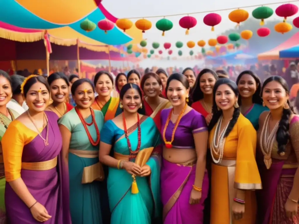 Festival femenino tradicional internacional con diversidad cultural y empoderamiento