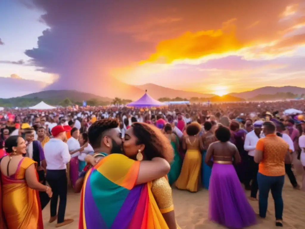 Fotografía festivales LGBTQ+ mundo: Celebración inclusiva y diversa en un ambiente mágico y colorido