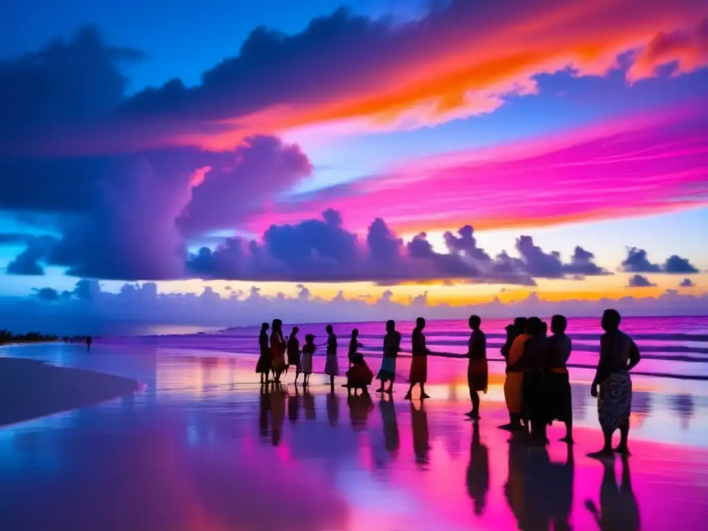 Festival de la Lluvia en Kiribati: Locales disfrutan la lluvia y la belleza del océano Pacífico al atardecer