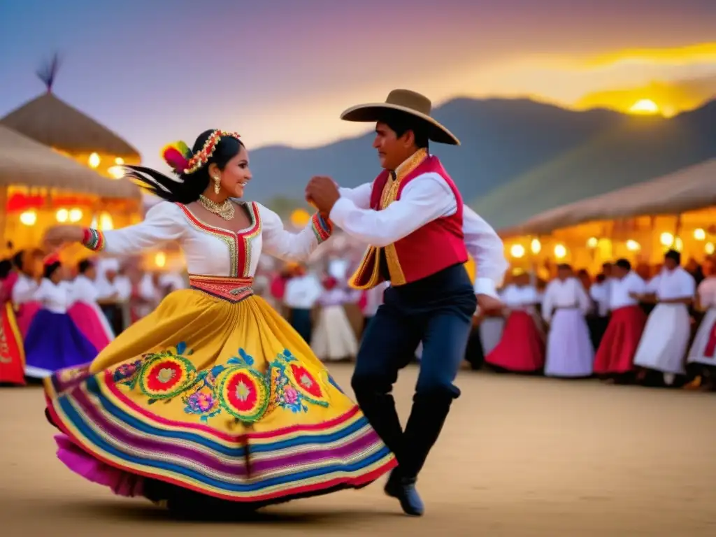 Pareja danzando en el Festival de la Marinera en Perú