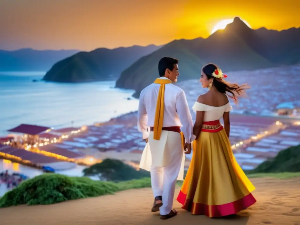 Pareja danzando en el Festival de la Marinera en Perú