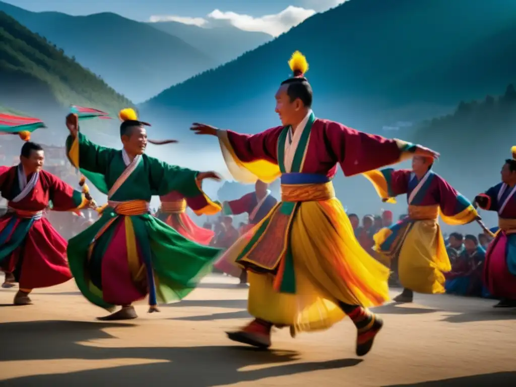 Festival tradicional en Bhutan: danzas, colores vibrantes y misty mountains