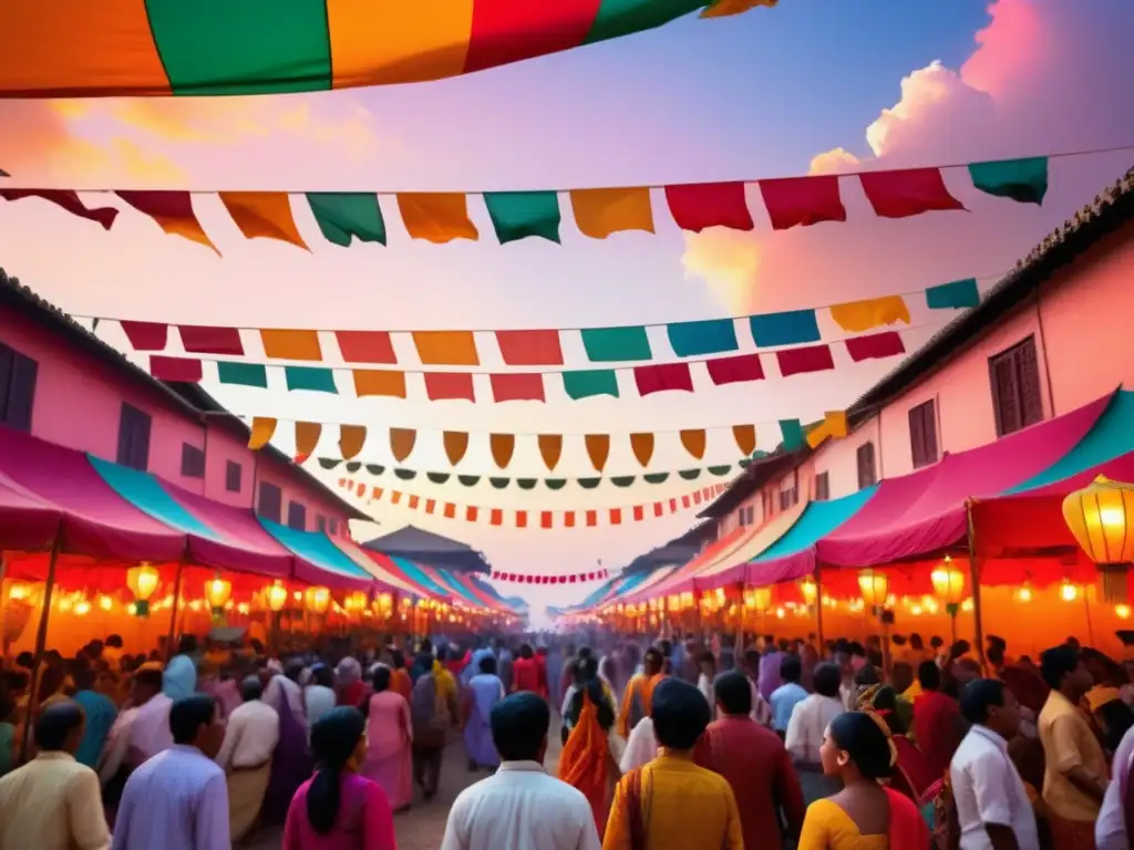 Escena festiva con diversidad cultural en una ciudad - Festivales tradicionales culturales del mundo