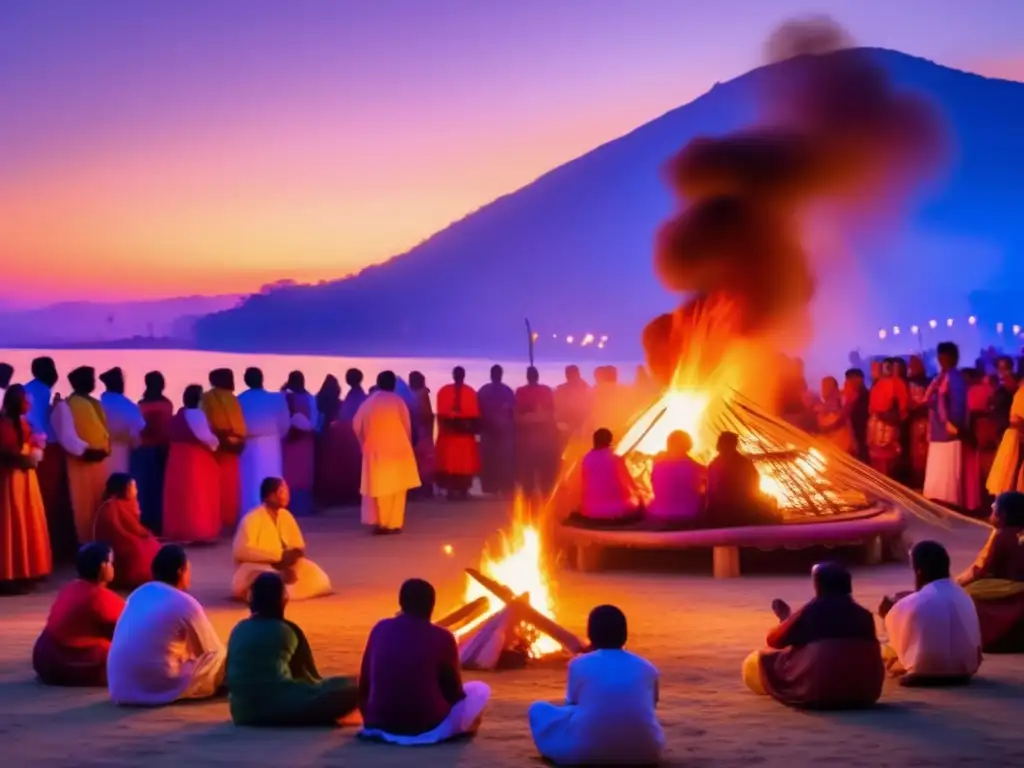 Escena festiva al atardecer con música tradicional y significado cultural de los artefactos festivales