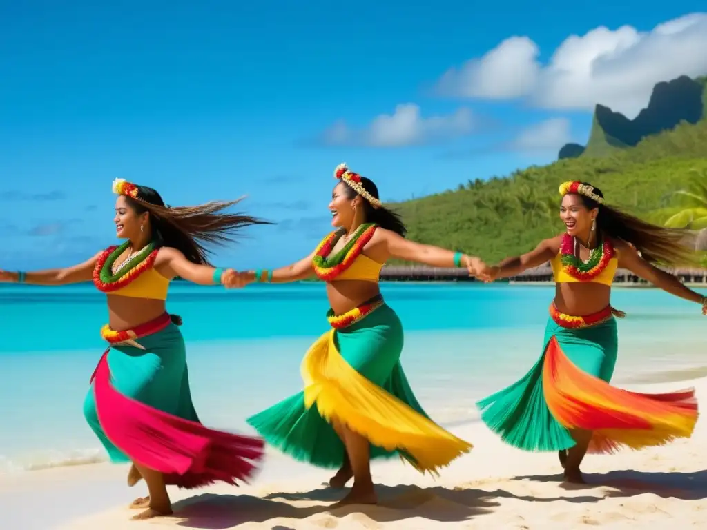 Festival de la Polinesia en Hawái: Danza tradicional en una playa idílica con danzantes polinesios y música cautivadora