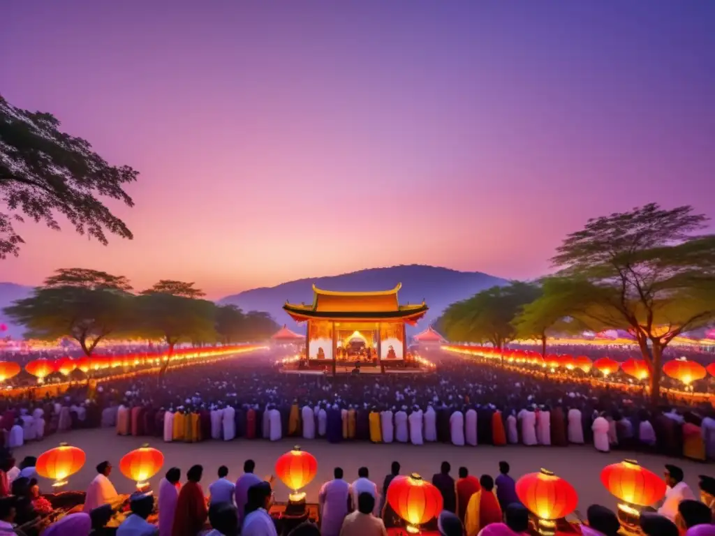 Festivales religiosos: significado y simbolismo en una imagen 8k impresionante de un festival religioso al atardecer en el campo