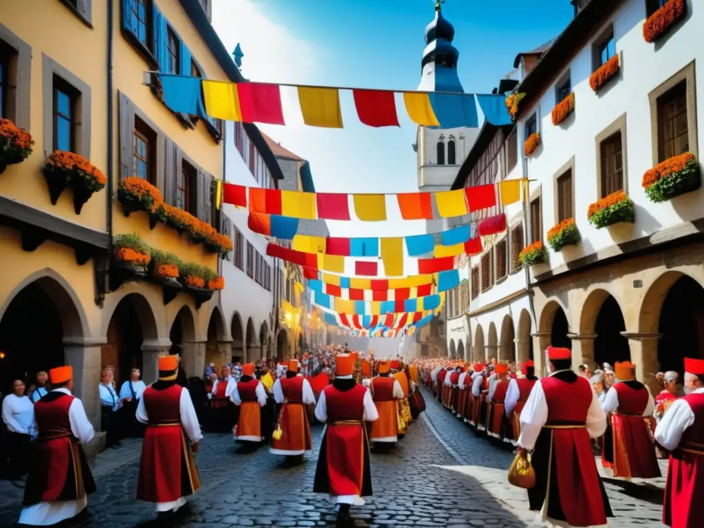 Festivales religiosos tradicionales en Europa: Escena impresionante de un festival religioso tradicional en Europa