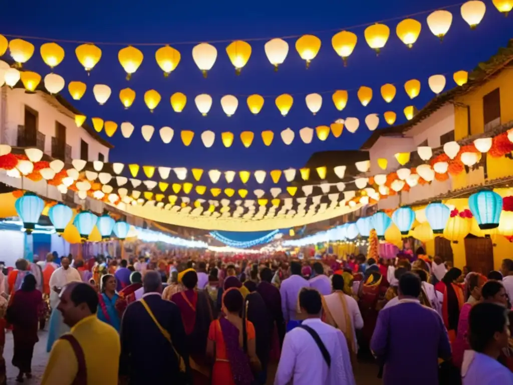 Festividad religiosa: Escena vibrante que refleja significado de festivales religiosos y culturales en la sociedad