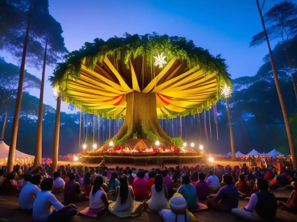 Festivales subculturales tradicionales en un bosque encantador