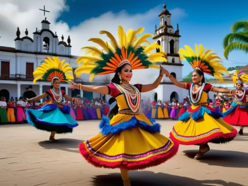 Festival tradicional en América Central con danzas, trajes coloridos y vibrante mercado: una celebración cultural