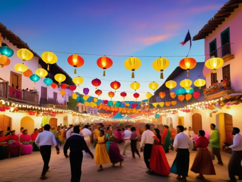 Festivales tradicionales de La Meca: escena vibrante y realista con coloridas decoraciones, música tradicional y gente disfrutando de festividades