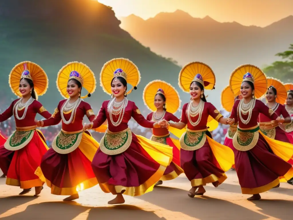 Festivales tradicionales en el mundo: Deslumbrante imagen de festival tradicional en pleno desarrollo, en un impresionante entorno natural