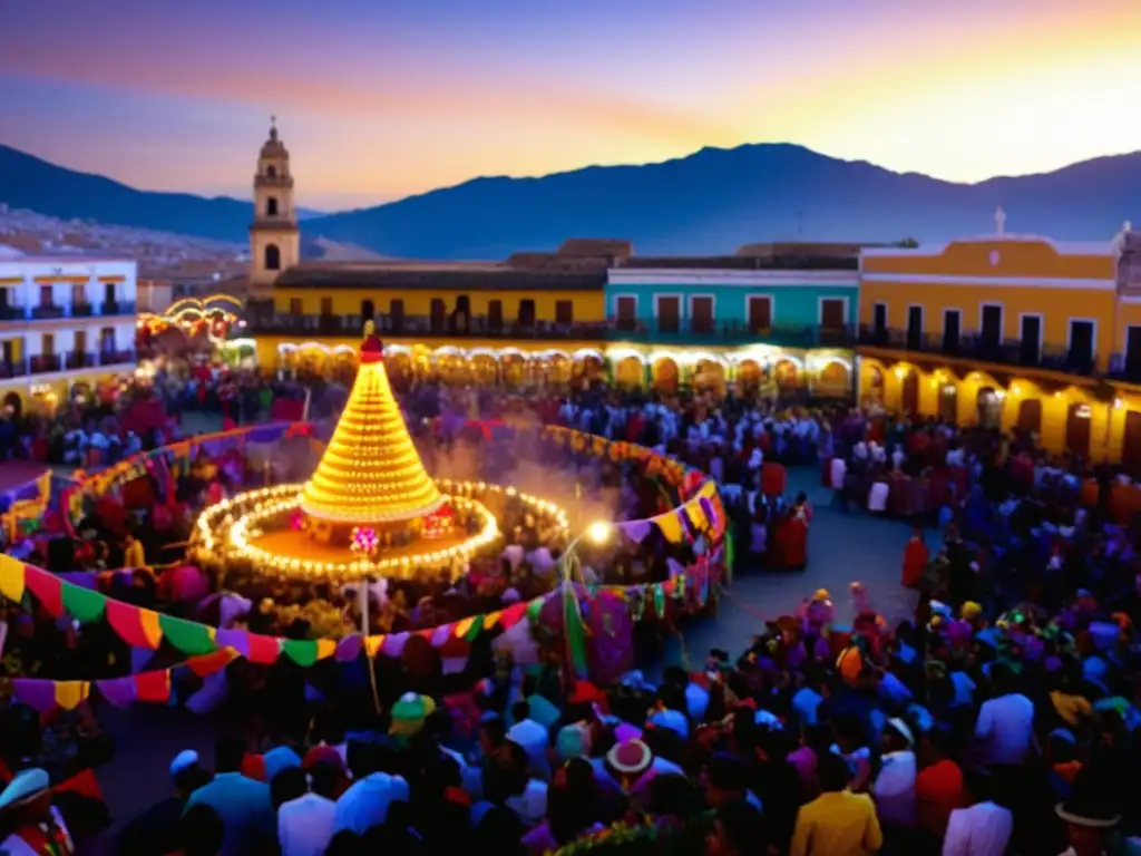 Festivales tradicionales inmersión cultural: escena vibrante de una celebración con música, danza y comida deliciosa