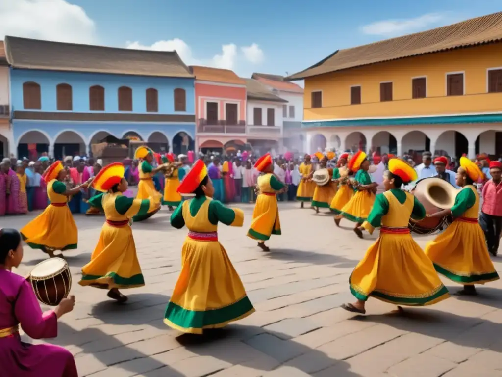 Festival tradicional: participación ciudadana, música, danza, comida, artesanía, tradición, comunidad, alegría