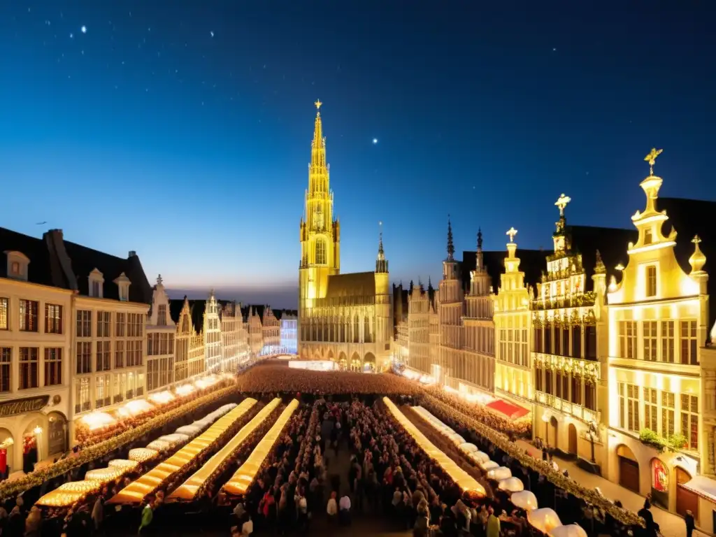 Festivales cerveza Bélgica: escena mágica, ambiente festivo, variedad tradicional, arquitectura encantadora