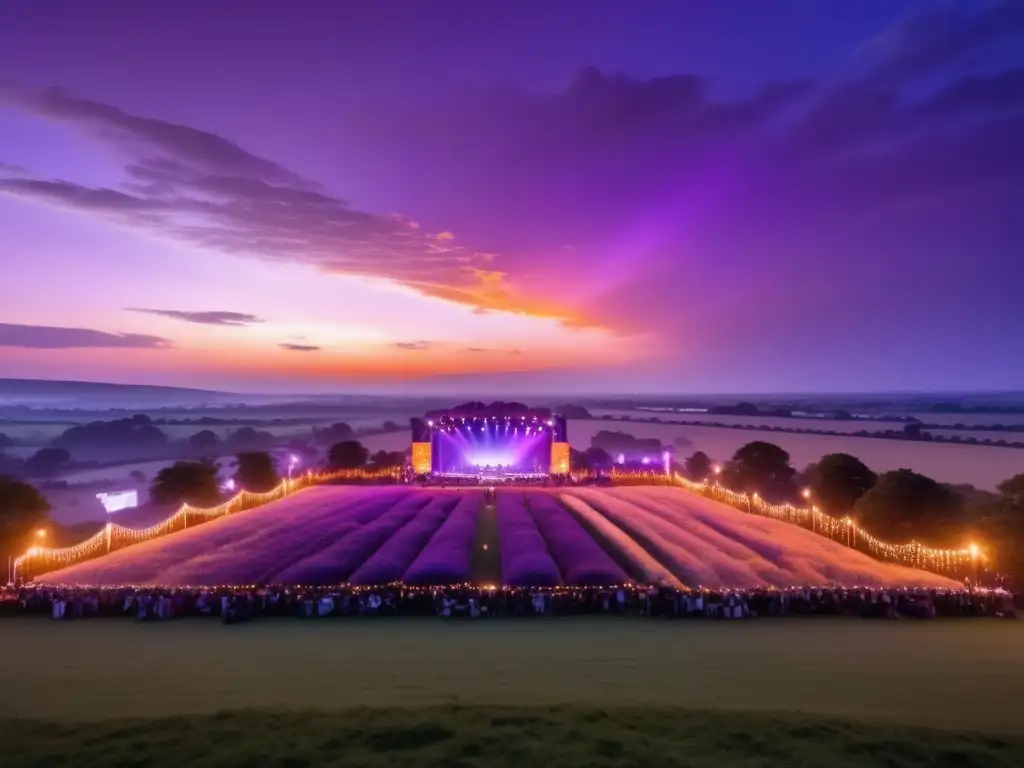 Imagen: Planificación festivales postpandemia éxito - Escena mágica con luces, música y diversidad