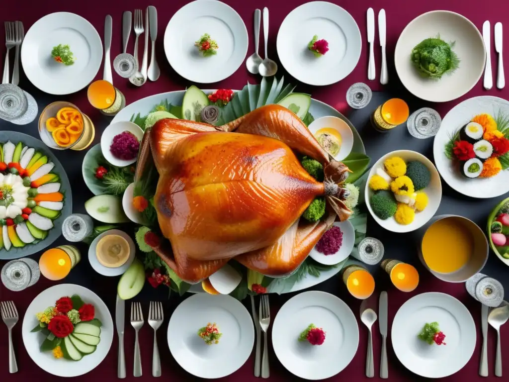 Banquete festivo con platos tradicionales de diferentes culturas