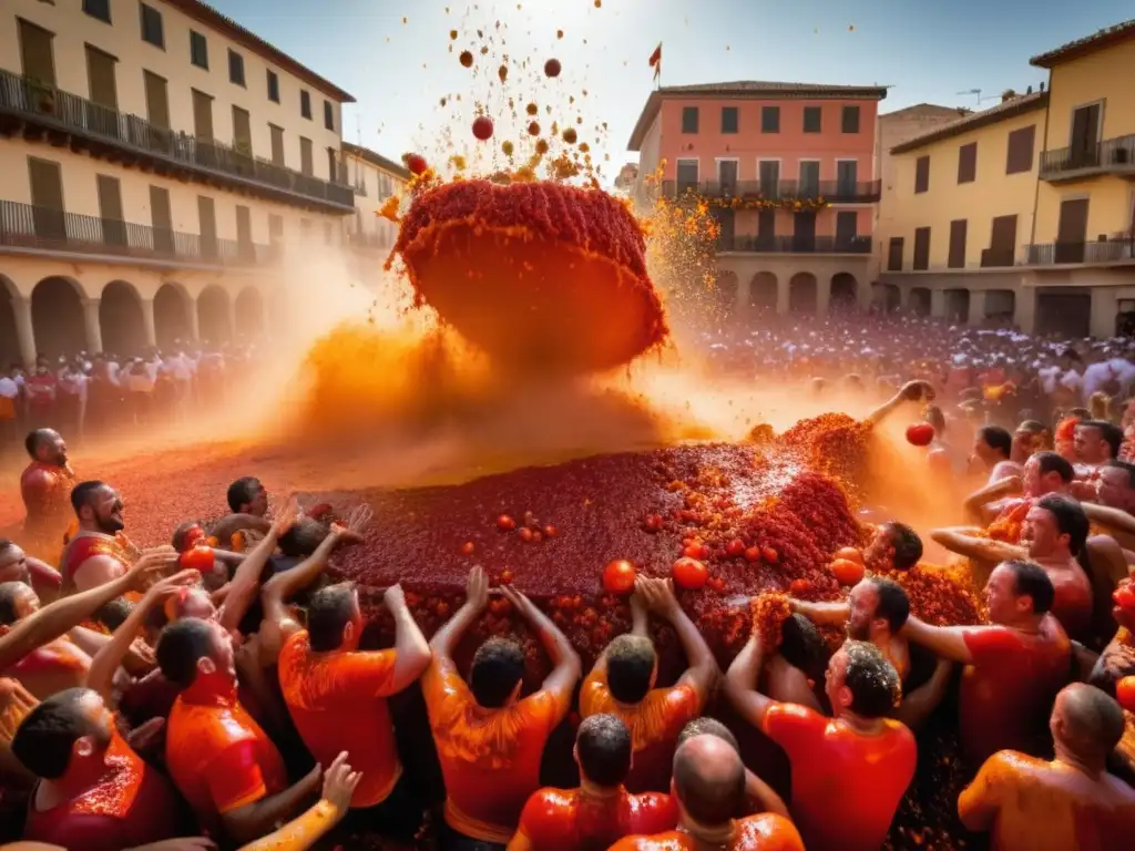 Festividad de la Tomatina: caos y emoción con tomates en Buñol, España