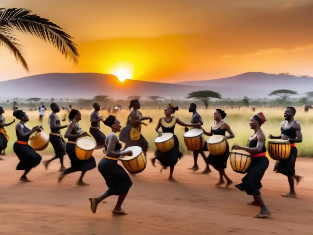 Celebración africana con vino de palma y espíritu vibrante