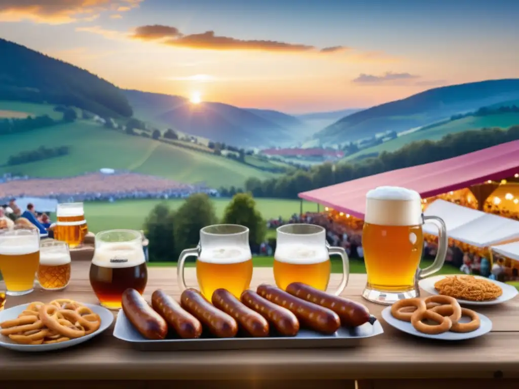 Rituales de festivales de cerveza en Alemania con escena impresionante de ambiente festivo y tradicional