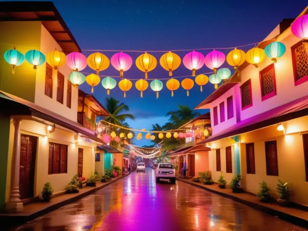 Celebración Diwali: Calle vibrante en Fiji, luces y decoraciones, Rangoli, diyas, música y alegría